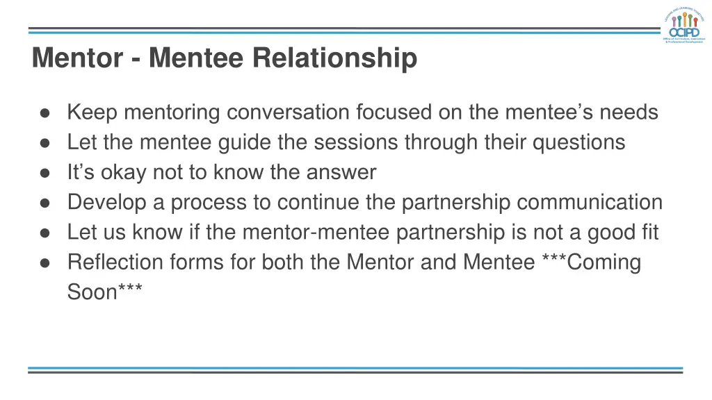 mentor mentee relationship