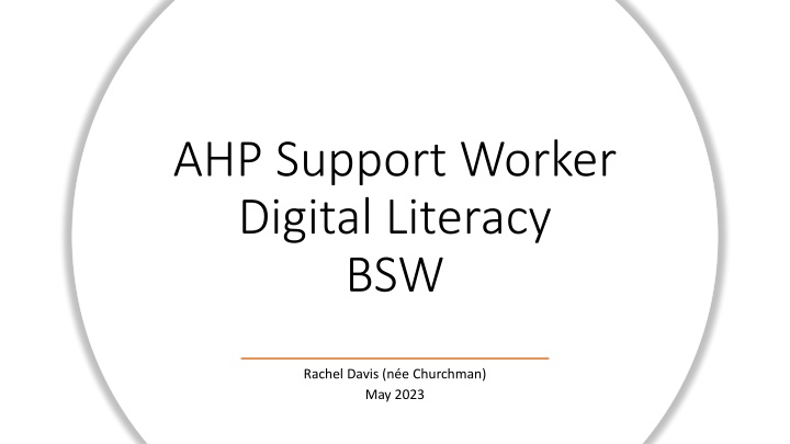ahp support worker digital literacy bsw