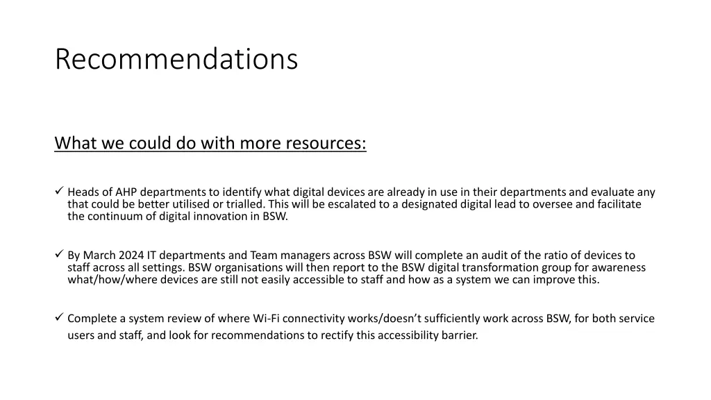recommendations 1