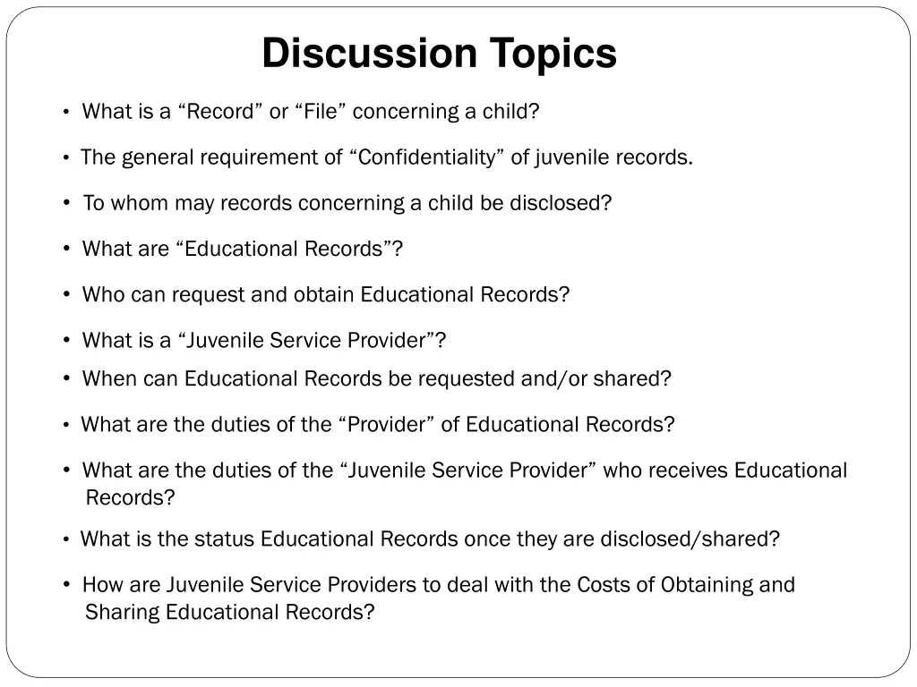discussion topics