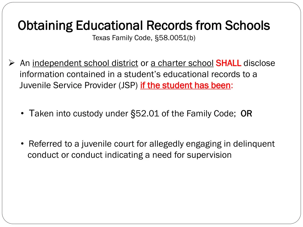 obtaining educational records from schools