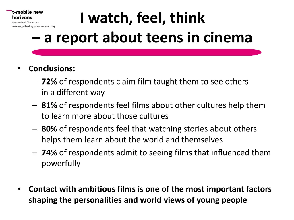 i watch feel think a report about teens in cinema