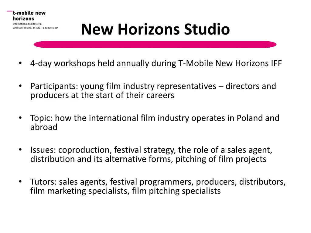 new horizons studio