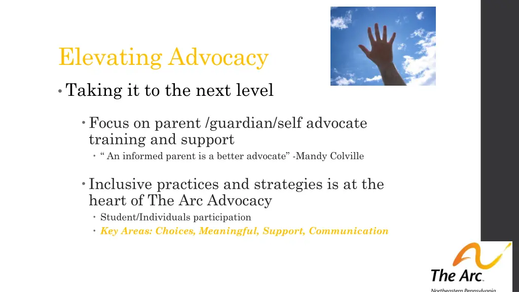 elevating advocacy