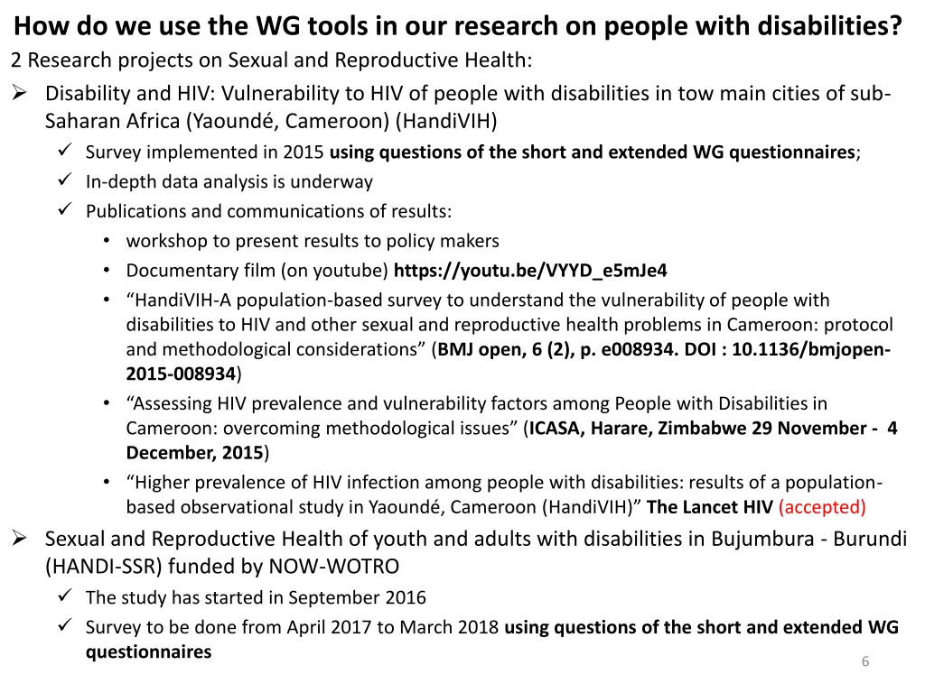 how do we use the wg tools in our research