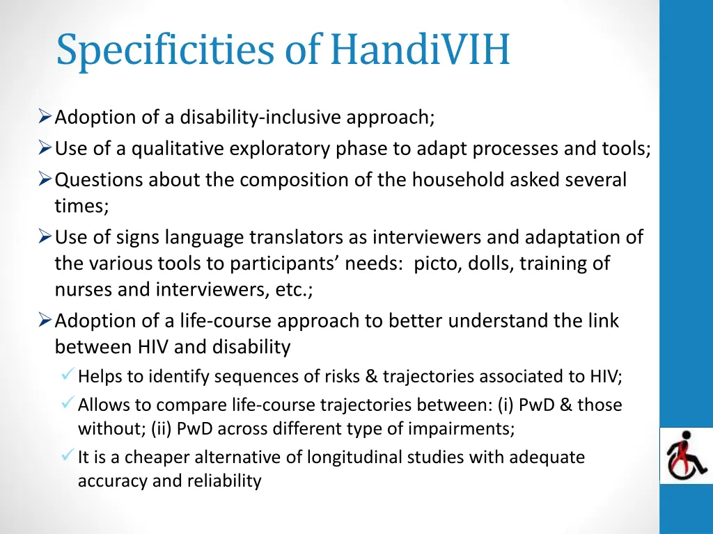 specificities of handivih