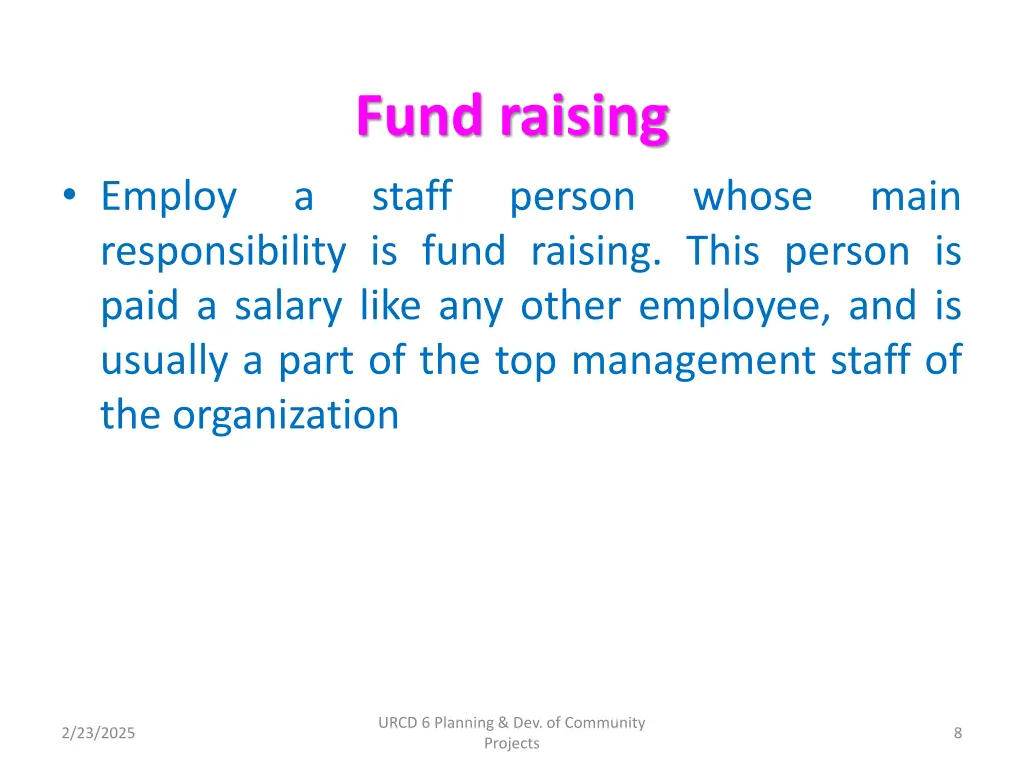 fund raising 2