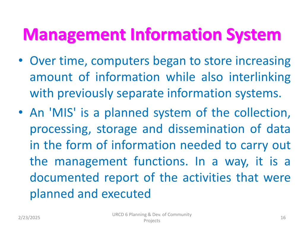 management information system