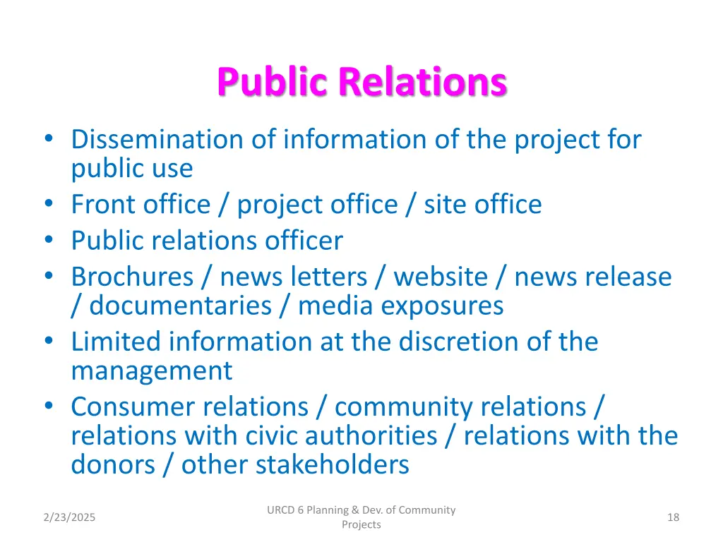 public relations