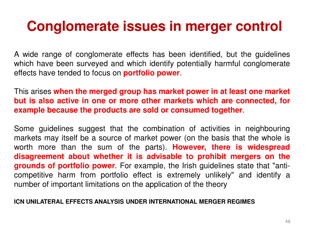 conglomerate issues in merger control