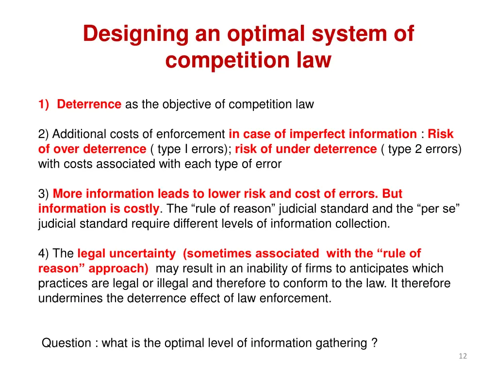 designing an optimal system of competition law
