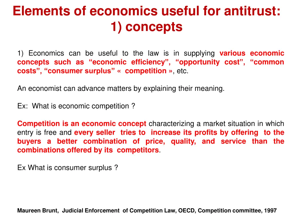 elements of economics useful for antitrust