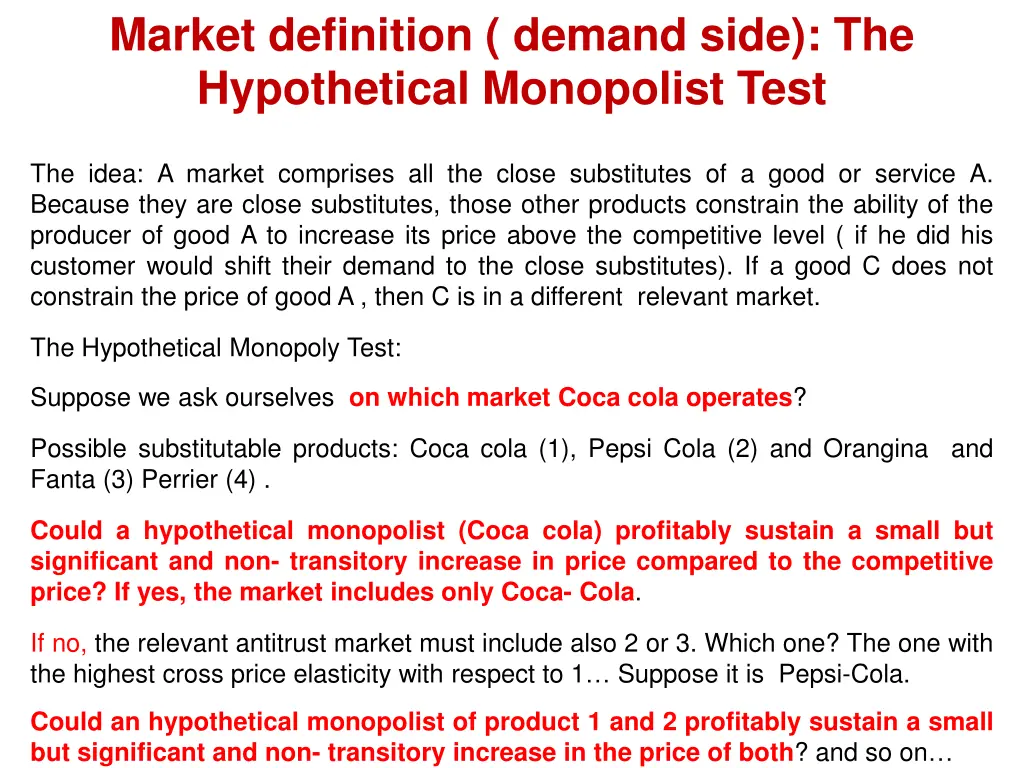 market definition demand side the hypothetical