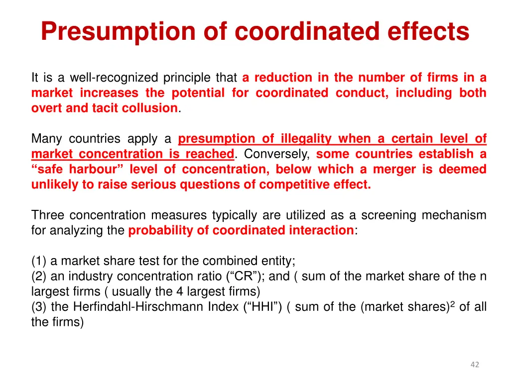 presumption of coordinated effects
