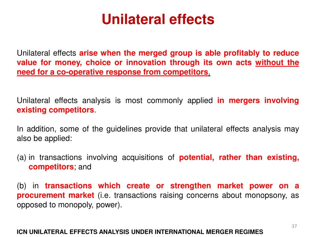 unilateral effects 1