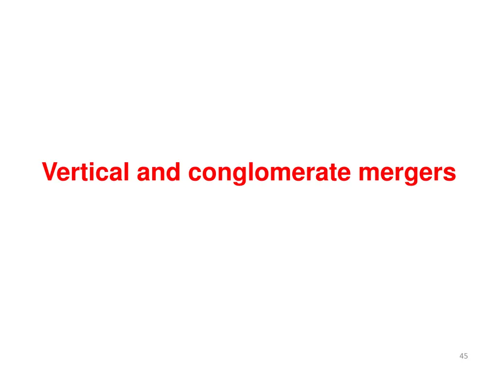 vertical and conglomerate mergers