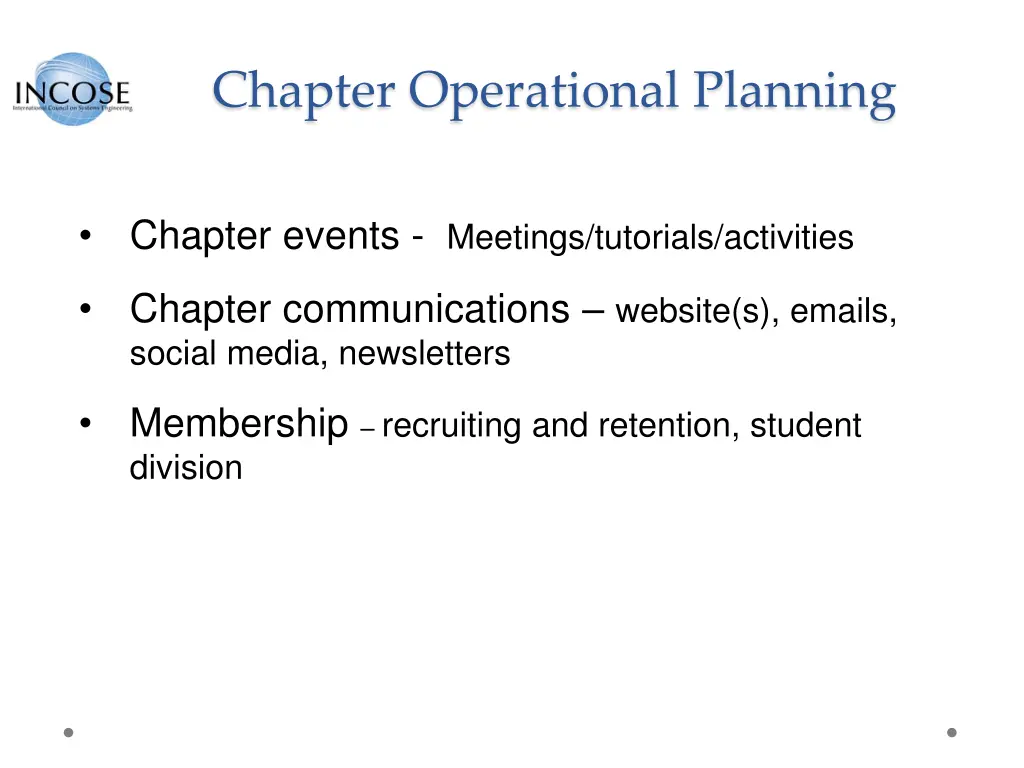 chapter operational planning