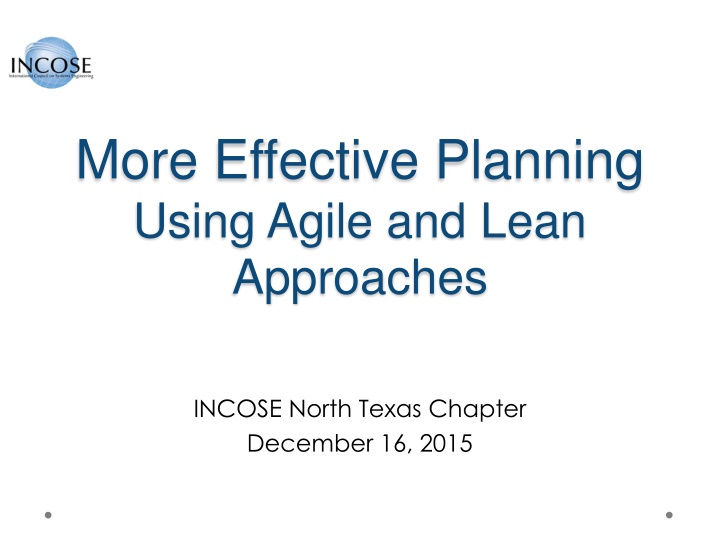 more effective planning using agile and lean