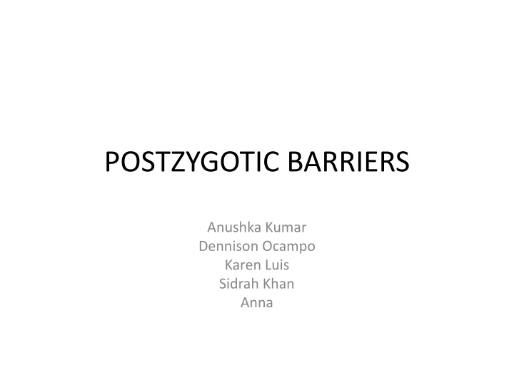 postzygotic barriers
