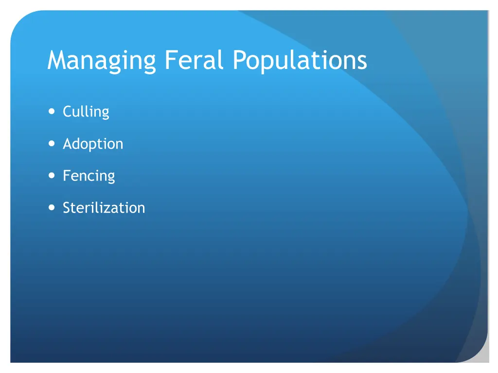 managing feral populations