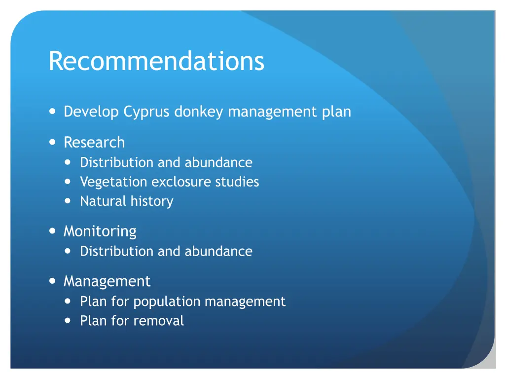 recommendations