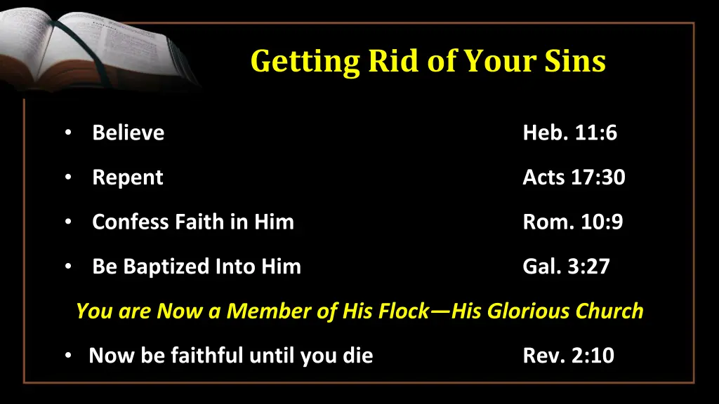 getting rid of your sins