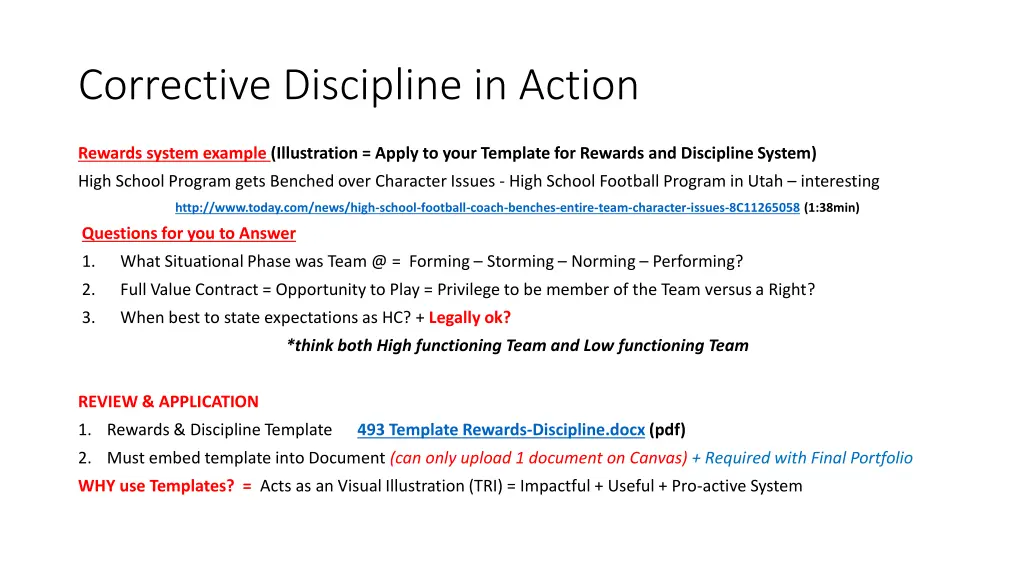 corrective discipline in action