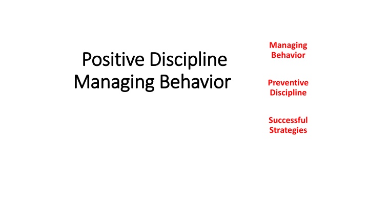 managing behavior
