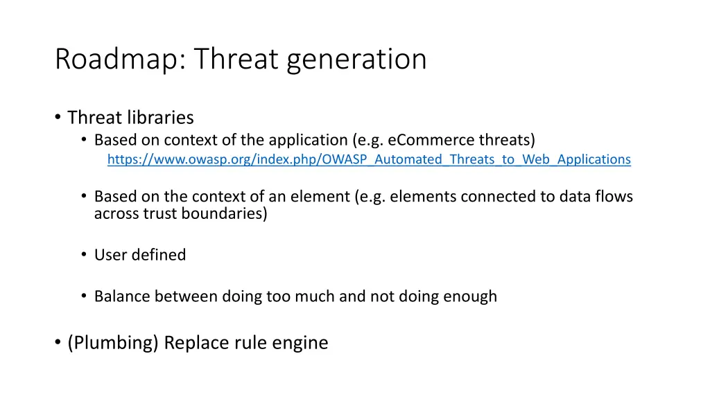 roadmap threat generation