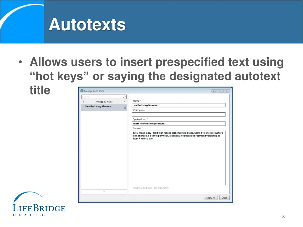 autotexts