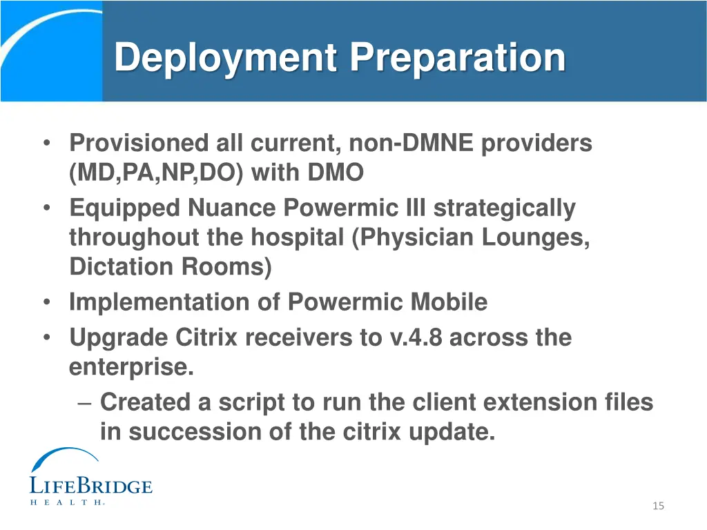 deployment preparation