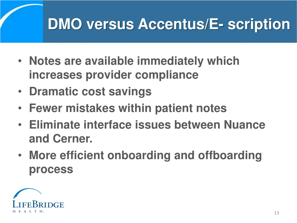 dmo versus accentus e scription