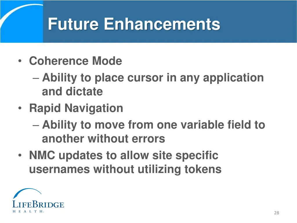 future enhancements