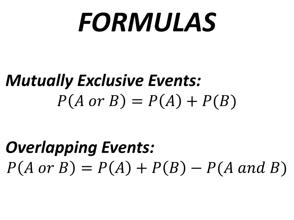 formulas