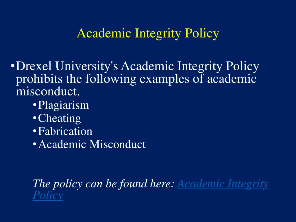 academic integrity policy