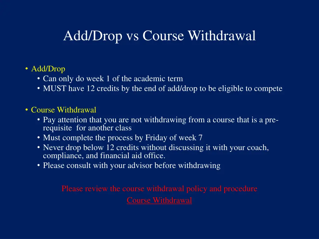 add drop vs course withdrawal