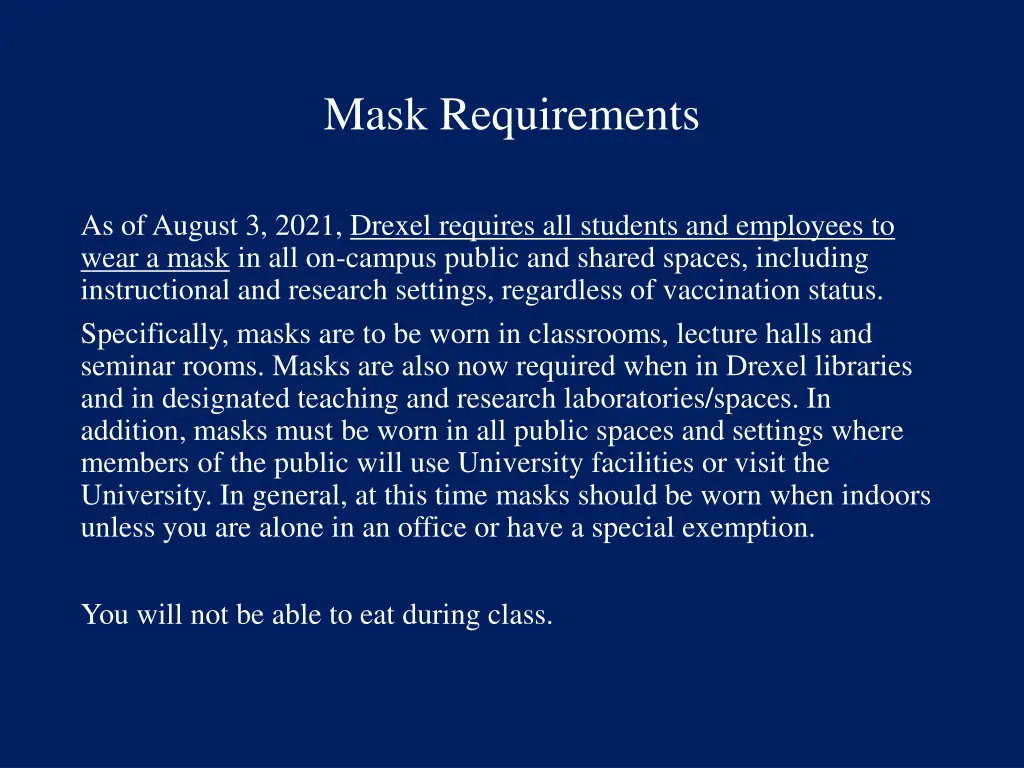 mask requirements