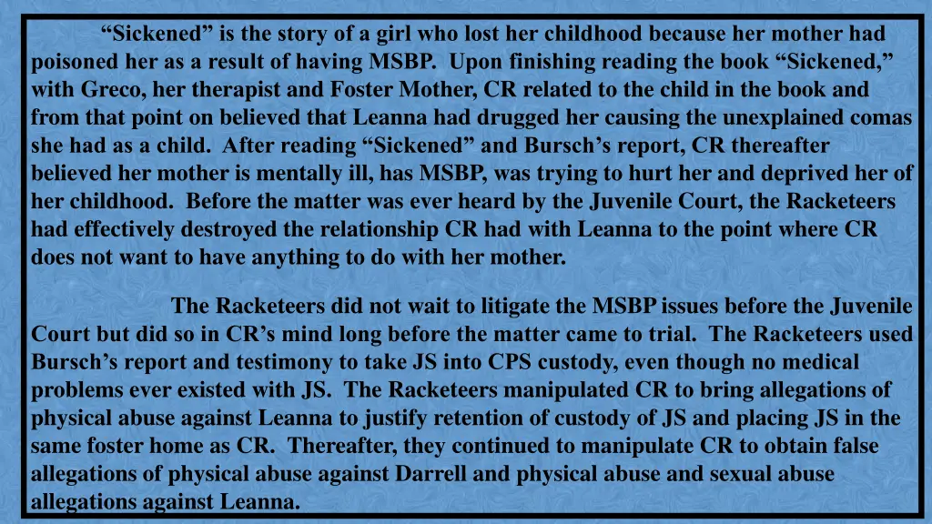sickened is the story of a girl who lost