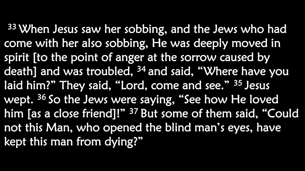 33 33 when jesus saw her sobbing and the jews