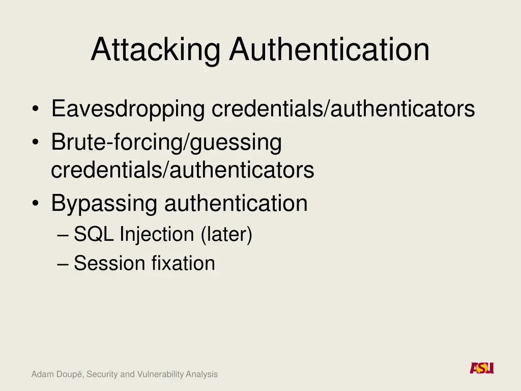 attacking authentication