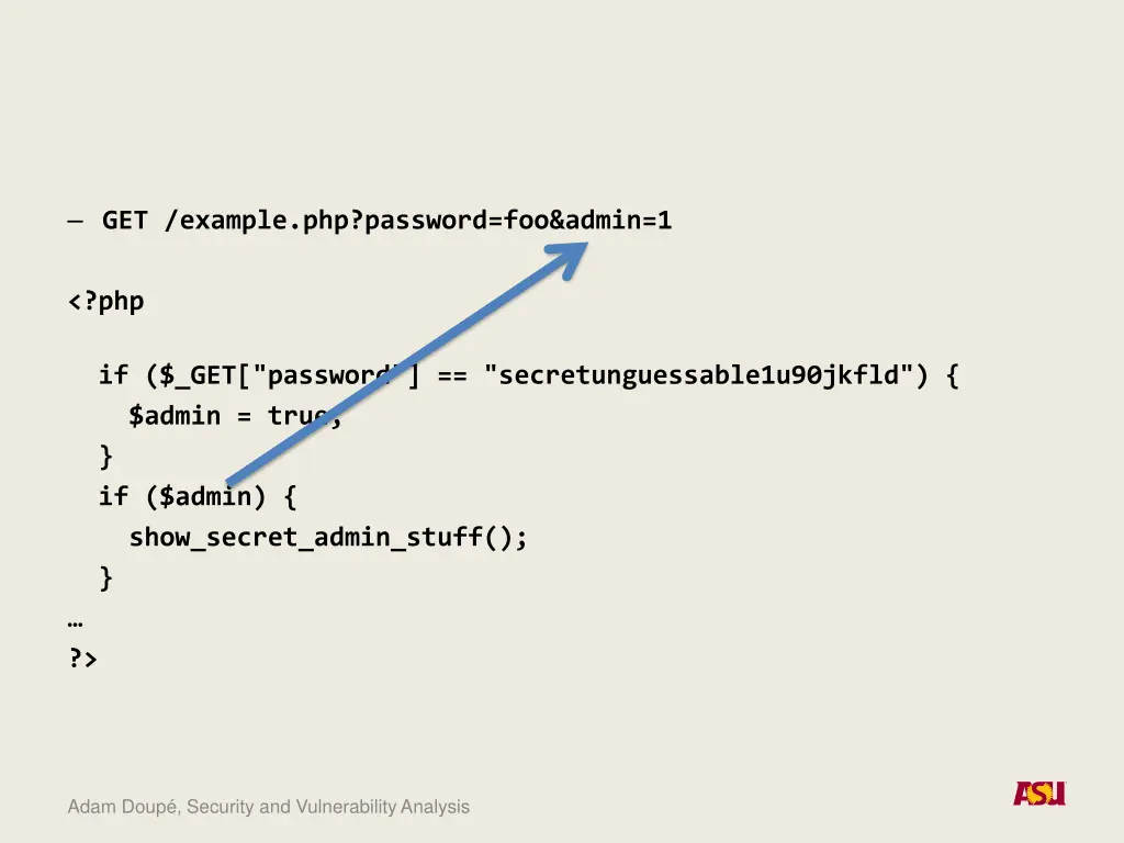 get example php password foo admin 1