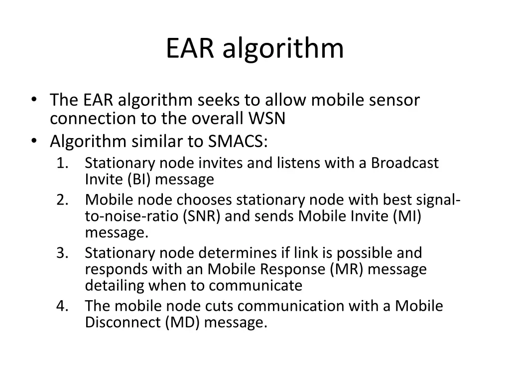 ear algorithm