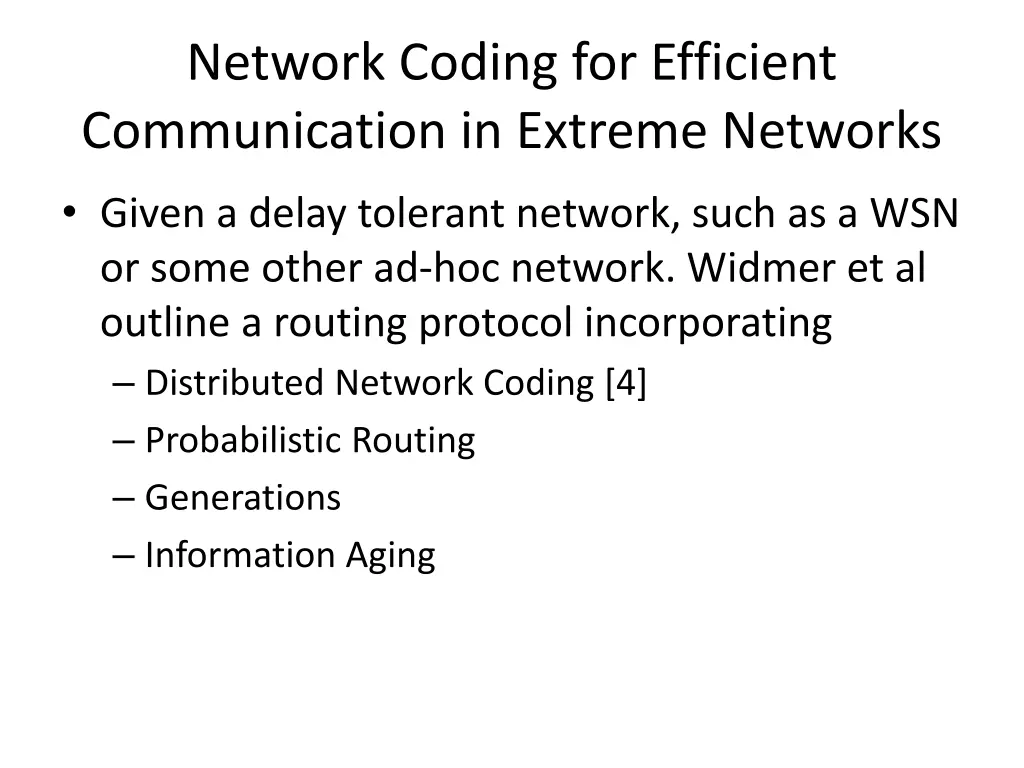 network coding for efficient communication