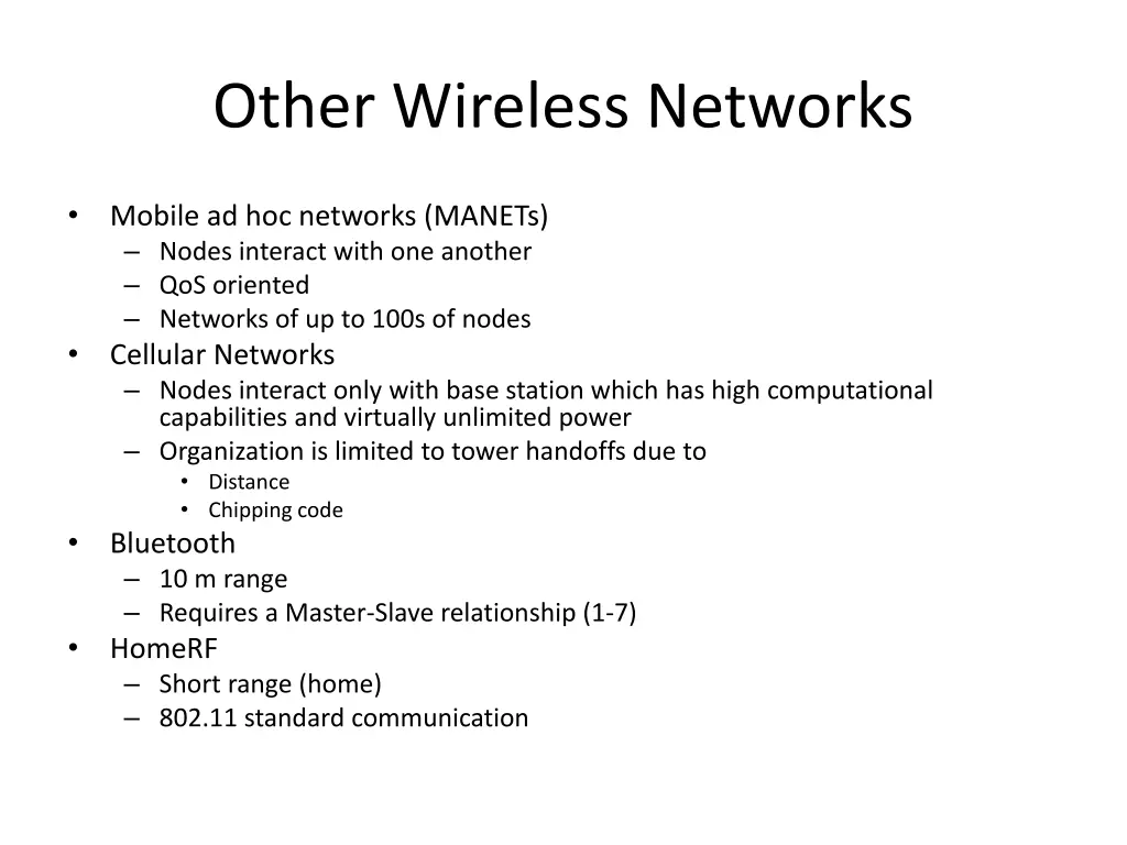 other wireless networks