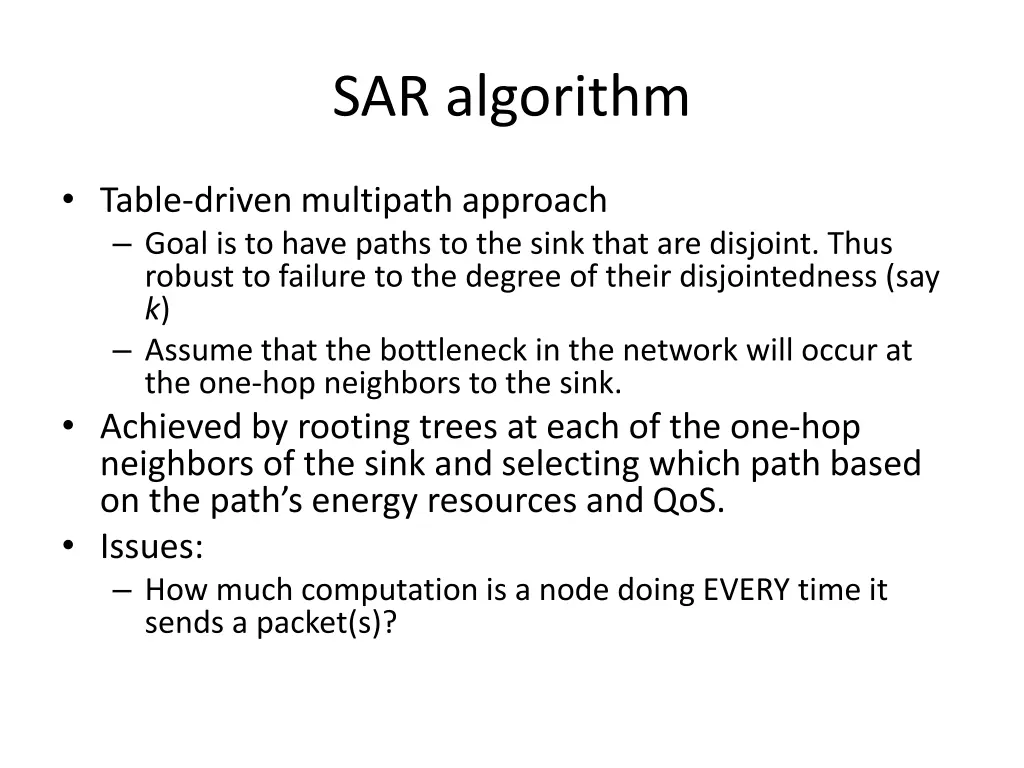 sar algorithm