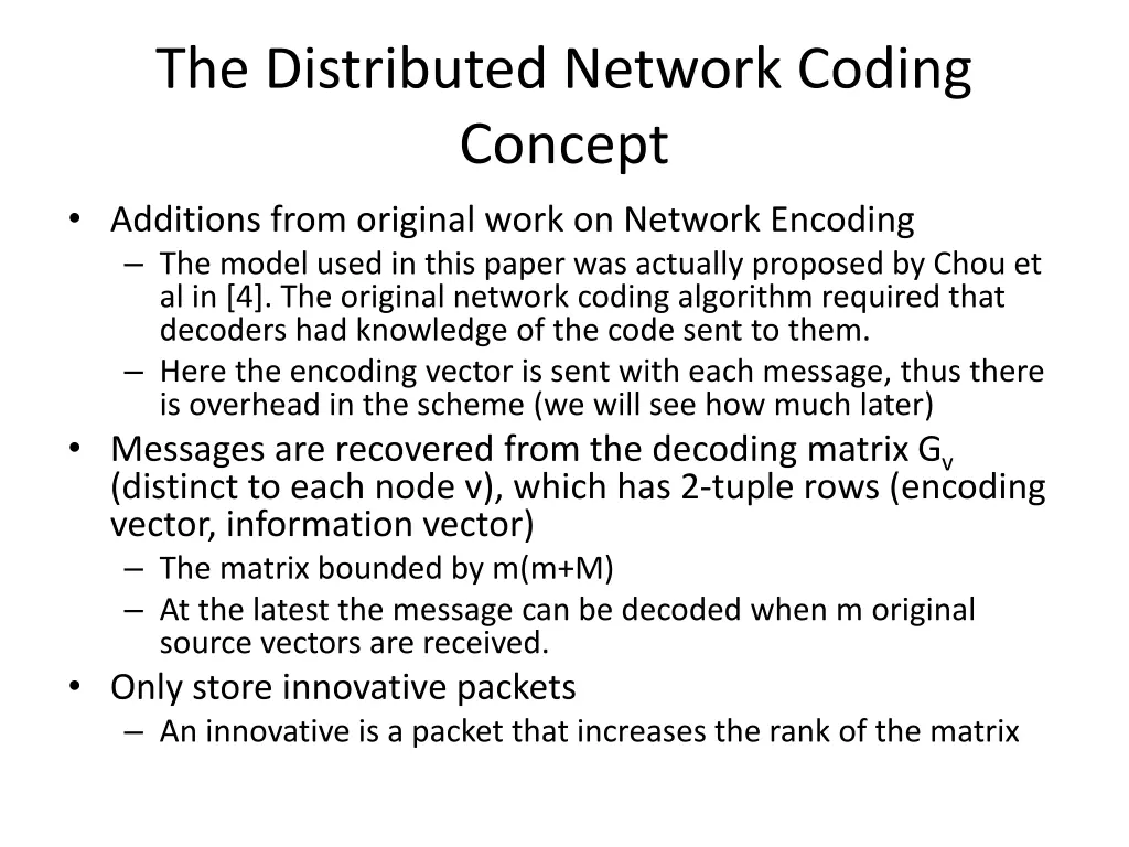 the distributed network coding concept additions