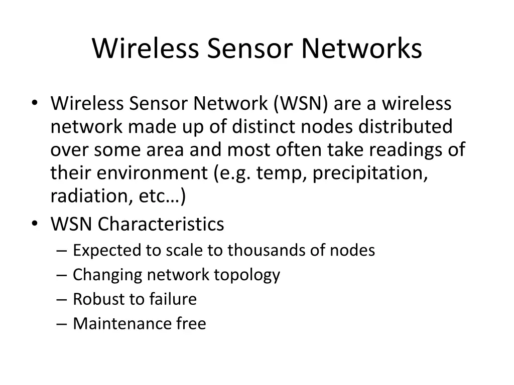 wireless sensor networks