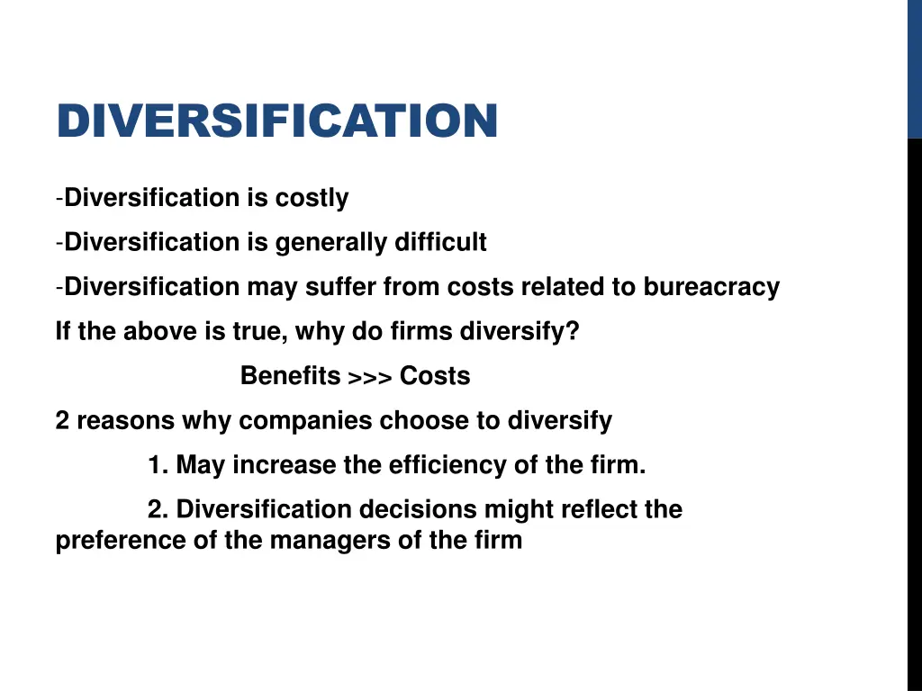 diversification