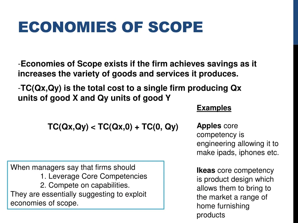 economies of scope