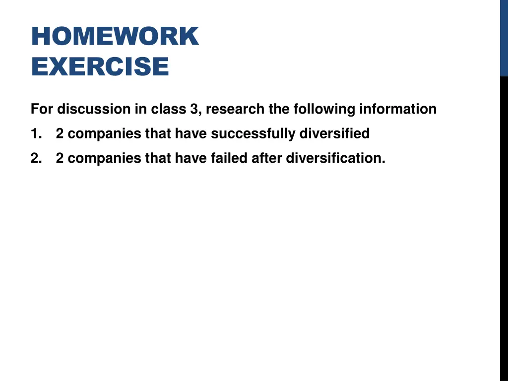 homework exercise